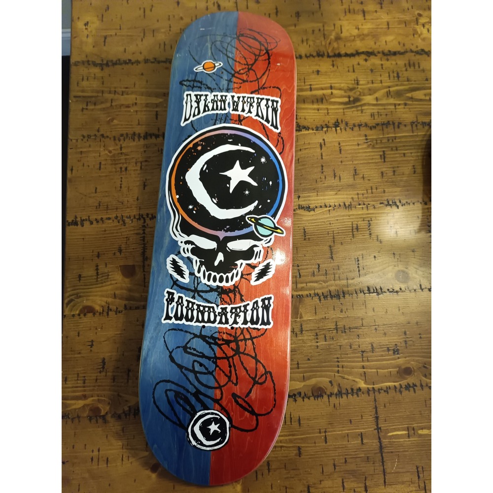 Foundation Witkin Cosmic Voyage Skateboard Deck 8.5 Wide Blue Red Split Veneer